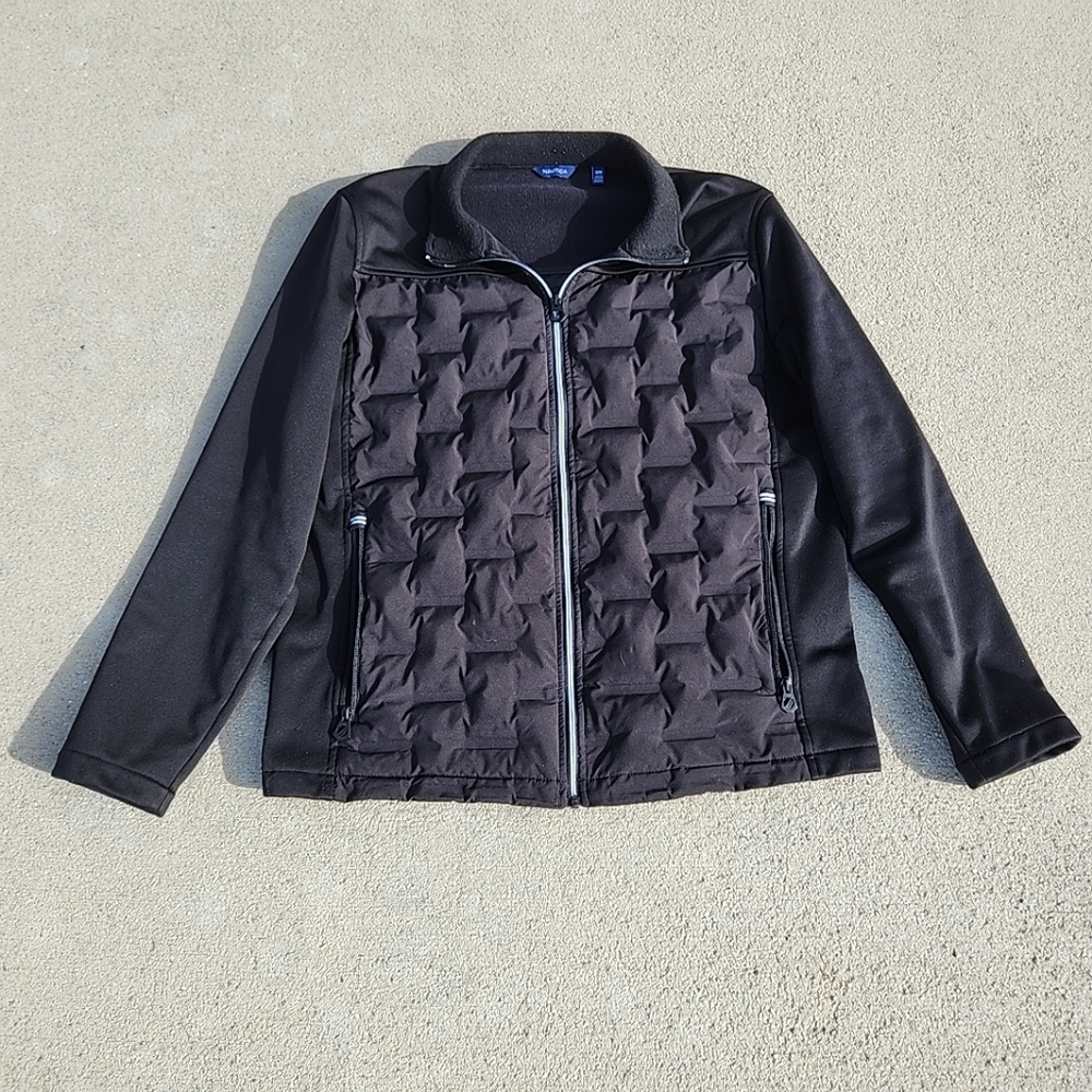 Nautica Black Jacket Coat Men’s Size Medium 100% Polyester Lightweight